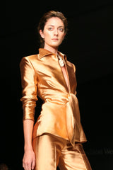 2 Piece | Bronze Tie - Front Power Suit - Kevan Hall Co. -