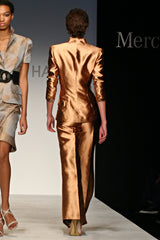 2 Piece | Bronze Tie - Front Power Suit - Kevan Hall Co. -