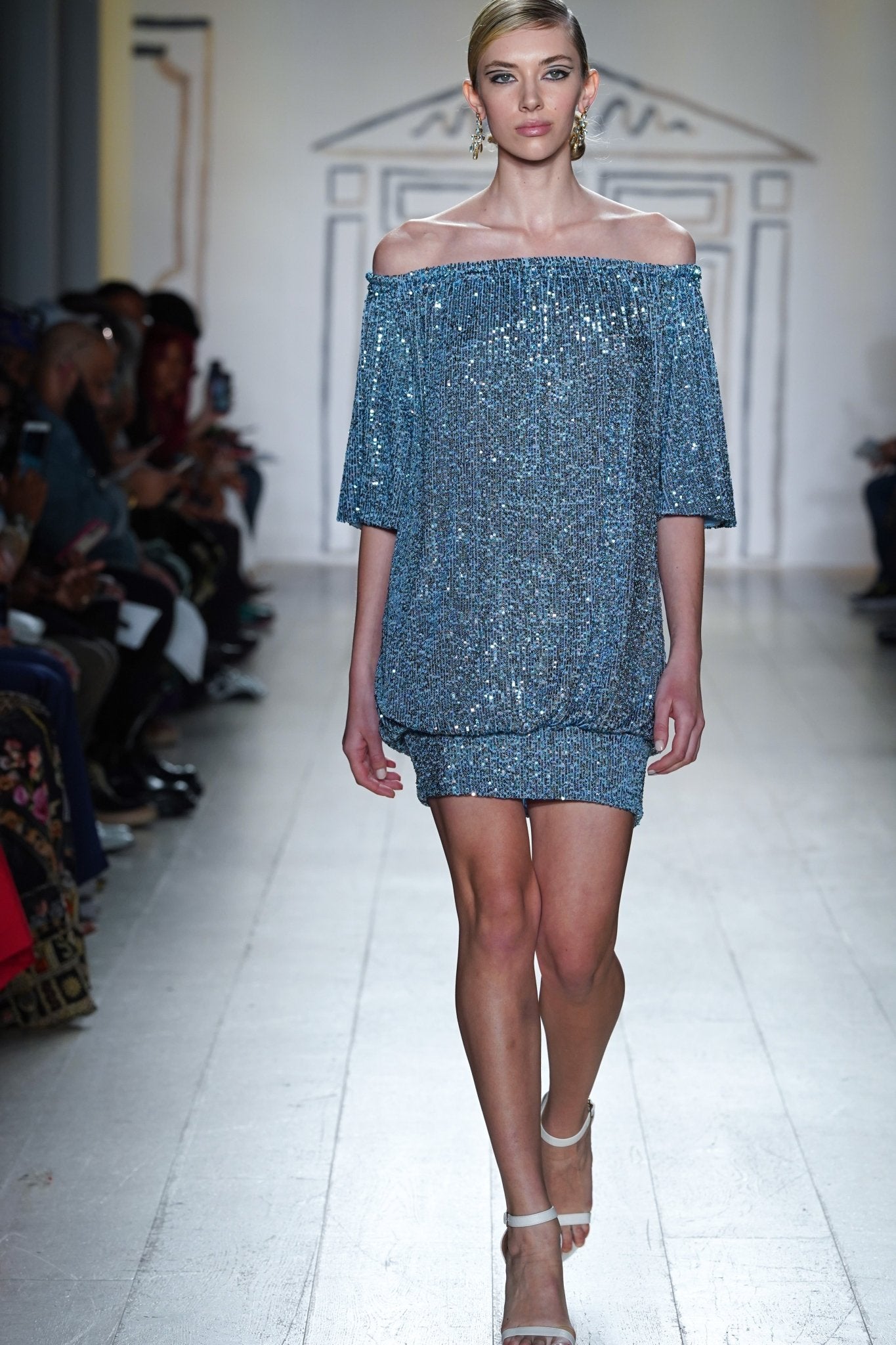Azure Sequin Bubble Mini Dress 8