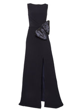 Classic Sleeveless Dress with Taffeta Bow - Kevan Hall - Dress -