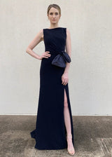 Classic Sleeveless Dress with Taffeta Bow - Kevan Hall - Dress -