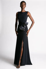 Classic Sleeveless Dress with Taffeta Bow - Kevan Hall - Dress -