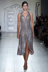 Confetti Sequin Double Strap Swing Dress - Kevan Hall Co. -