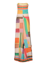 Côte d’Azur Grand Plaid Column Bustier With Slit - Kevan Hall Co. -