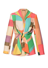 Côte d’Azur Grand Plaid Tie - Front Jacket - Kevan Hall Co. -