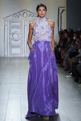 Floral Bodice Taffeta Ballgown - Kevan Hall Co. -