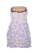 Lilac Floral Applique Bubble Bustier - Kevan Hall Co. -