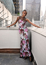 Look 19: Multi Floral Bouquet Sequin Gown - Kevan Hall Co. -