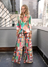 Look 8: Côte d’Azur Grand Plaid Tie - Front Jacket - Kevan Hall Co. -