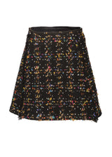 Onyx Metallic Tweed Zip - Front Jacket and A - Line Skirt - Kevan Hall -