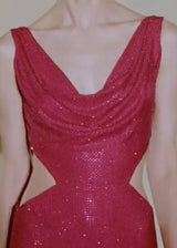 Ruby Diamond Cut-Out Diamante Gown