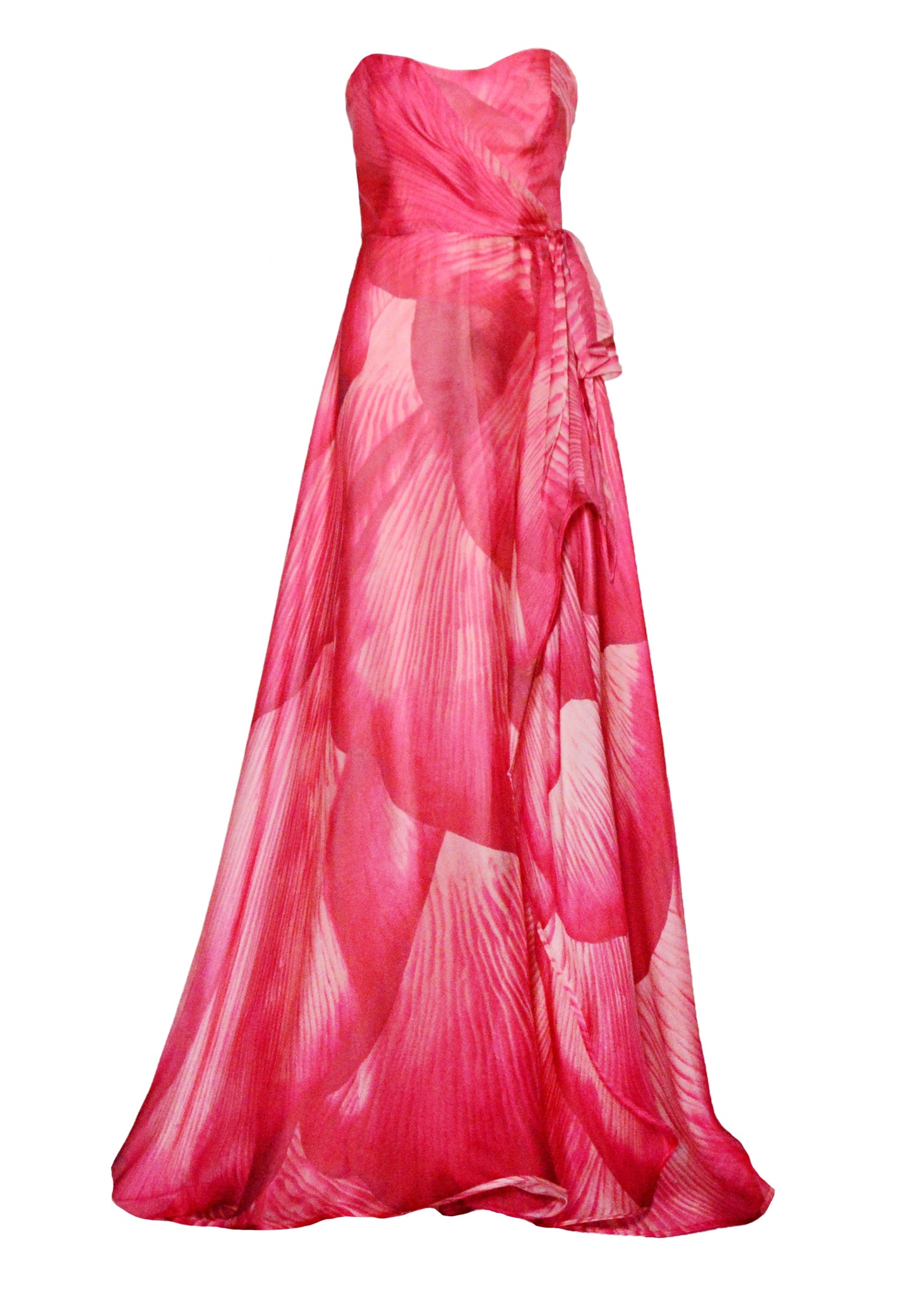 Ruby様ピンクオパールBIGリボンNo.1897 Ruby Printed Brushstroke Bustier Gown – Kevan Hall