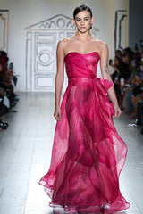 Ruby Printed Brushstroke Bustier Gown - Kevan Hall Co. -