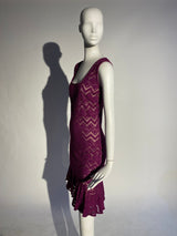 Square Neck Chevron Dress - Kevan Hall -