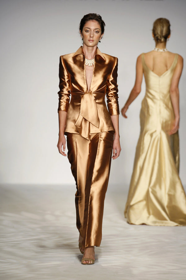 2 Piece | Bronze Tie - Front Power Suit - Kevan Hall - 