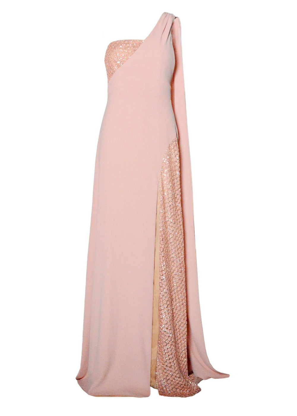open lace back dress Amelia Couture 5037S Prom Dress - Blush