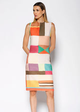 CÔTE D’AZUR GRAND PLAID DELAUNAY SHEATH DRESS - Kevan Hall Co. - 