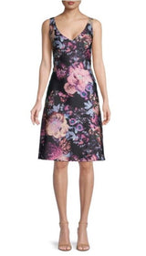 Floral Slip Dress - Purple - Kevan Hall - 