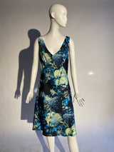 Floral V-Neck Slip Dress - Kevan Hall - 