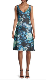 Floral V-Neck Slip Dress - Kevan Hall - 