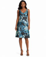 Floral V-Neck Slip Dress - Kevan Hall - 