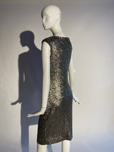 Gold Sequin Party Dress - Kevan Hall - 
