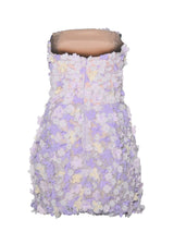 Lilac Floral Applique Bubble Bustier - Kevan Hall Co. - 