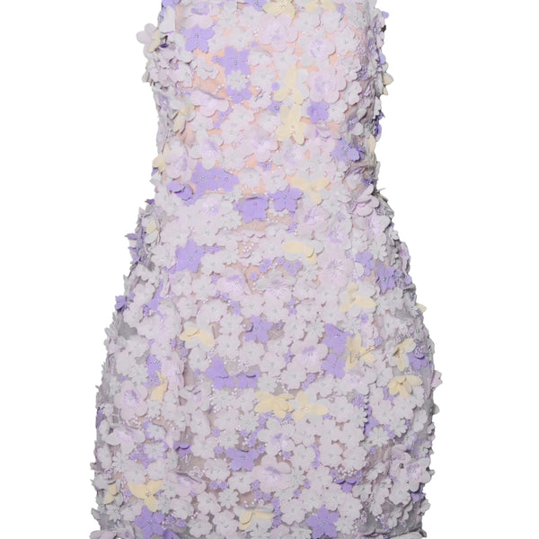 Lilac Floral Applique Bubble Bustier – Kevan Hall
