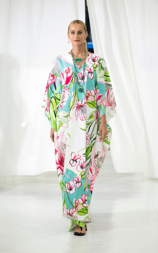 Look 15 Santos Floral Caftan - Kevan Hall Co. - 1