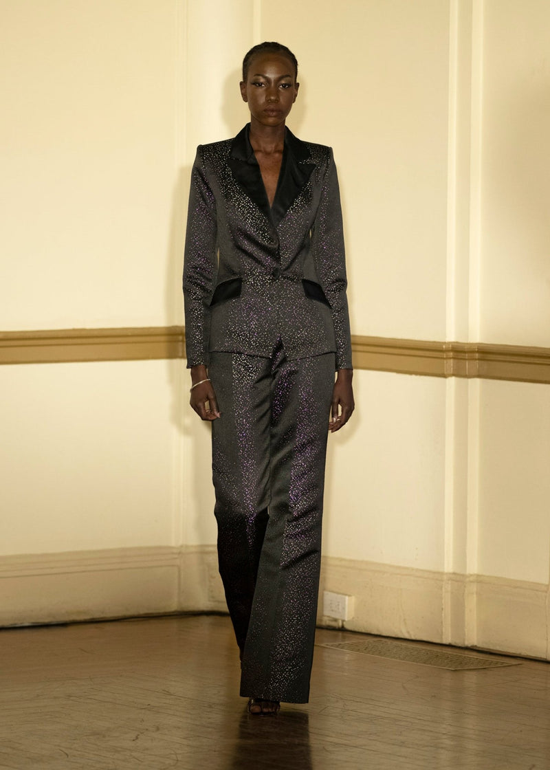 Look 30: Stippled Amethyst Pantsuit - Kevan Hall Co. - 