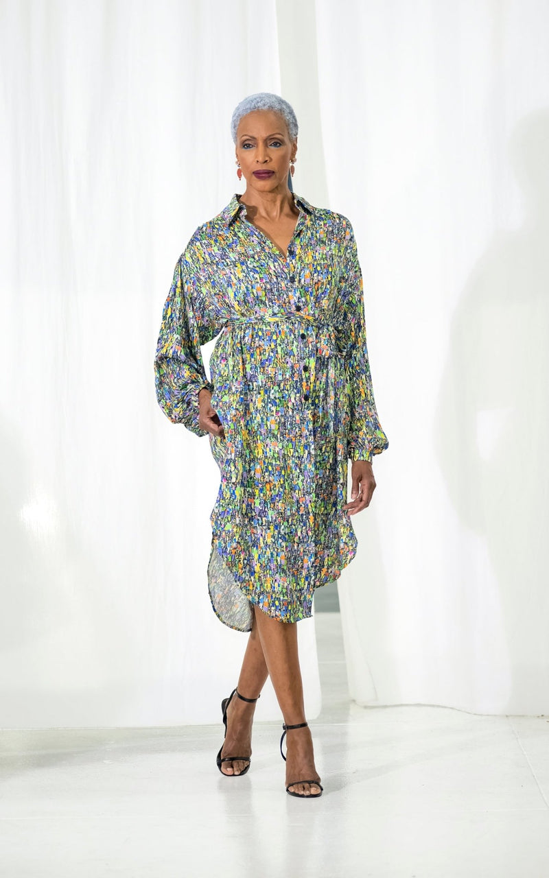 Look 5 Multi - Culture People Shirt Dress - Kevan Hall Co. - 1