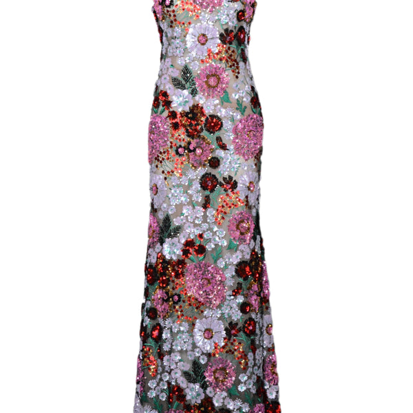 floral glitter dress Alyce Paris Floral Sequin Prom Dress 61690