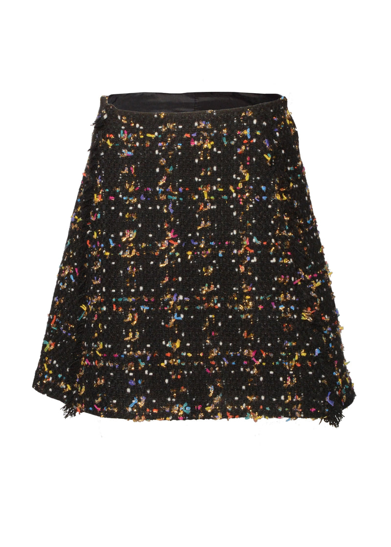 Onyx Metallic Tweed Zip-Front Jacket and A-Line Skirt – Kevan Hall Onyx Metallic Tweed Zip-Front Jacket and A-Line Skirt – Kevan Hall