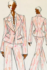 Pink Brushstrokes Blazer - Kevan Hall Co. - 