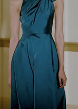 Look 13: Teal Taffeta Ballerina Dress with Diamante Dégradé Bow