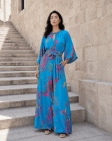 Rayon Paisley Jumpsuit with Self Belt - Kevan Hall-Jumpsuit-