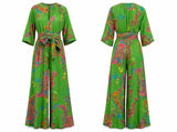 Rayon Paisley Jumpsuit with Self Belt - Kevan Hall-Jumpsuit-