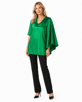 Silky Scarf Top - Green - Kevan Hall - 