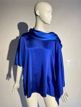 Silky Scarf Top - Royal Blue - Kevan Hall - 