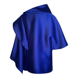 Silky Scarf Top - Royal Blue - Kevan Hall - 