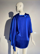 Silky Scarf Top - Royal Blue - Kevan Hall - 