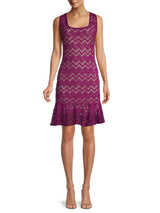 Square Neck Chevron Dress - Kevan Hall - 