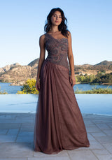 Draped One Shoulder Gown